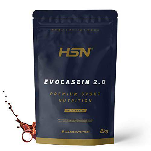 Caseína Micelar de HSN Evocasein 2.0 | Sabor Chocolate 2 Kg = 67 Tomas por Envase | Proteína Lenta Digestión para Antes de Dormir | No-GMO