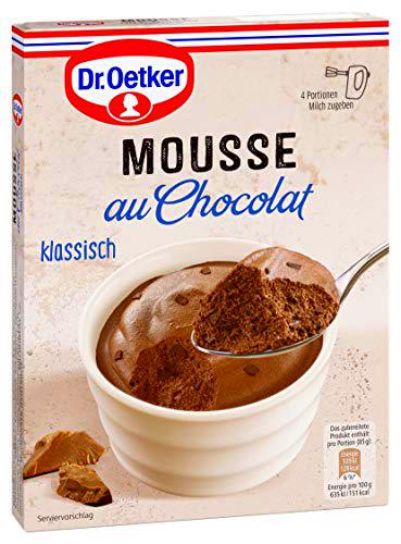 Dr. Oetker Mousse AU Chocolat (Pack de 8, 8 x 92 g Paquete)