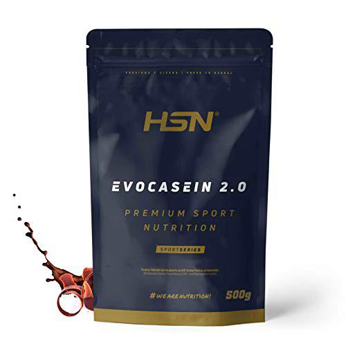 Caseína Micelar de HSN Evocasein 2.0 | Sabor Chocolate 500 g = 17 Tomas por Envase | Proteína Lenta Digestión para Antes de Dormir | No-GMO