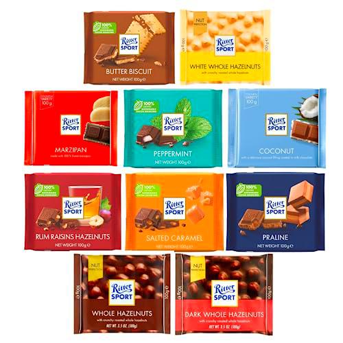 Ritter Sport 10 paquetes variados de chocolate de 100 g