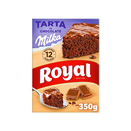 Royal Tarta de Chocolate Milka, Preparado en Polvo 12 Raciones, Pack 350 g